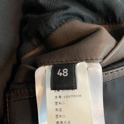 Givenchy Men's Brown Leather Bomber Jacket 0089