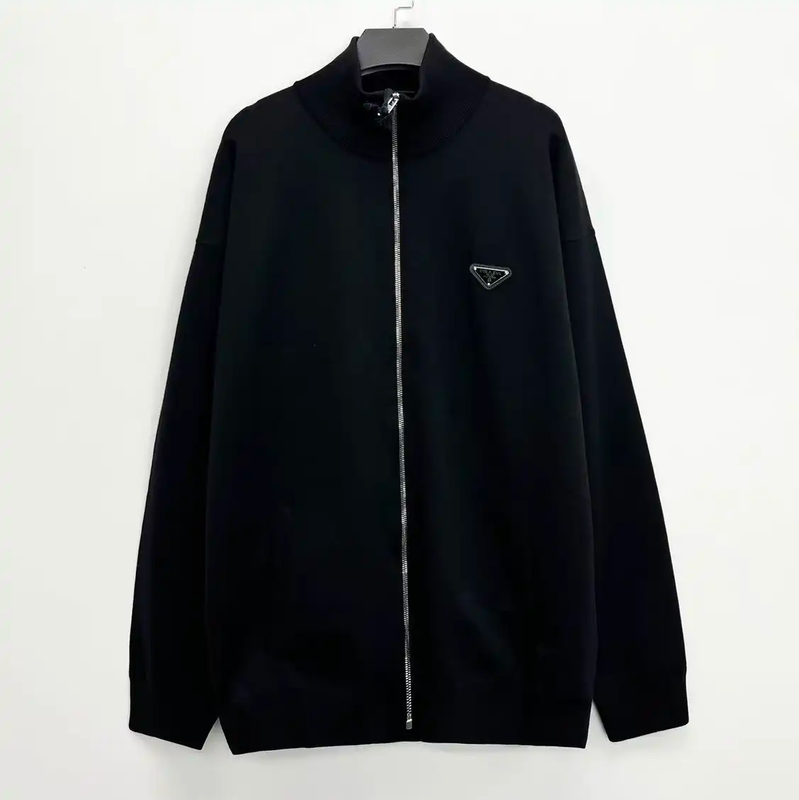 Prada Black Wool Long Coat for Men