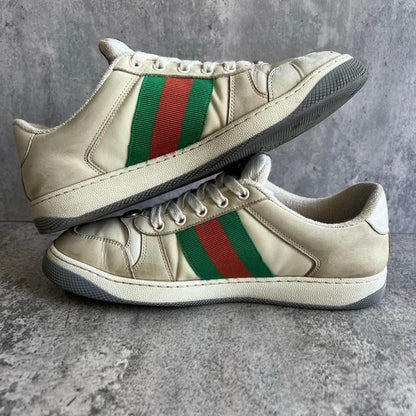 Gucci Screener Leather Canvas Sneakers for Men 0079
