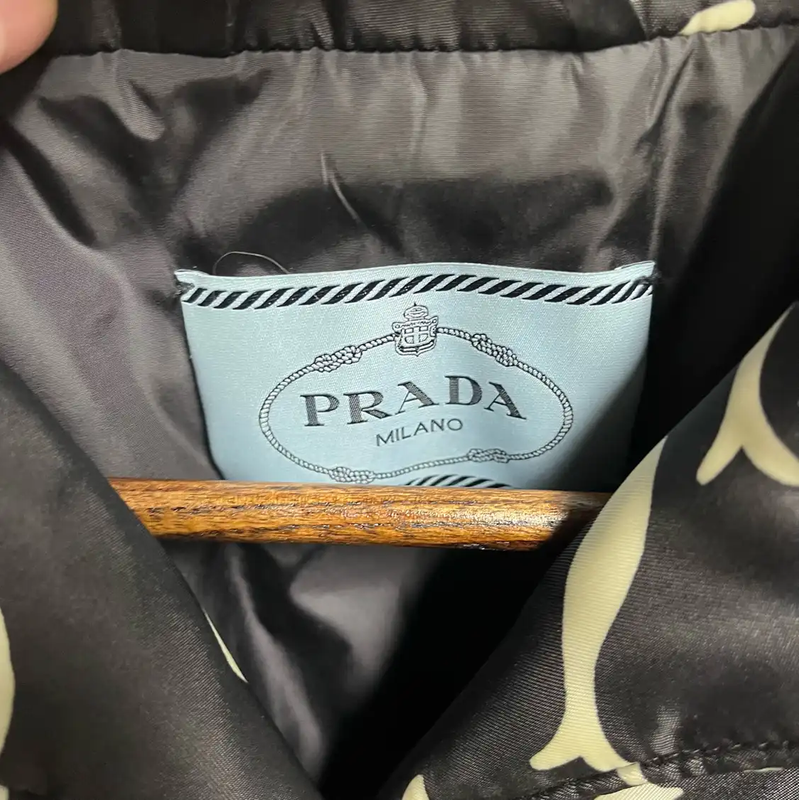 Prada Black Short Sleeve Shirt with Unique Print