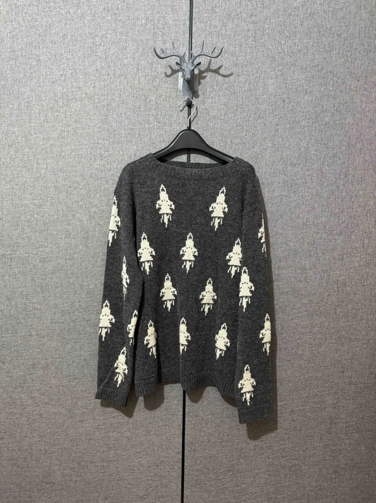 Prada Colorful Wool Embroidered Knit Sweater