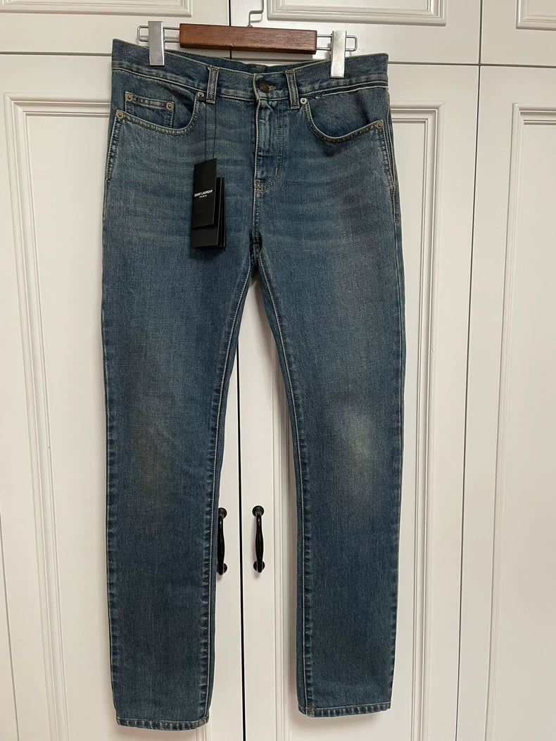 Saint Laurent Men's Blue Slim Fit Jeans