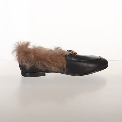 Gucci Black Fur-Lined Loafers 0079
