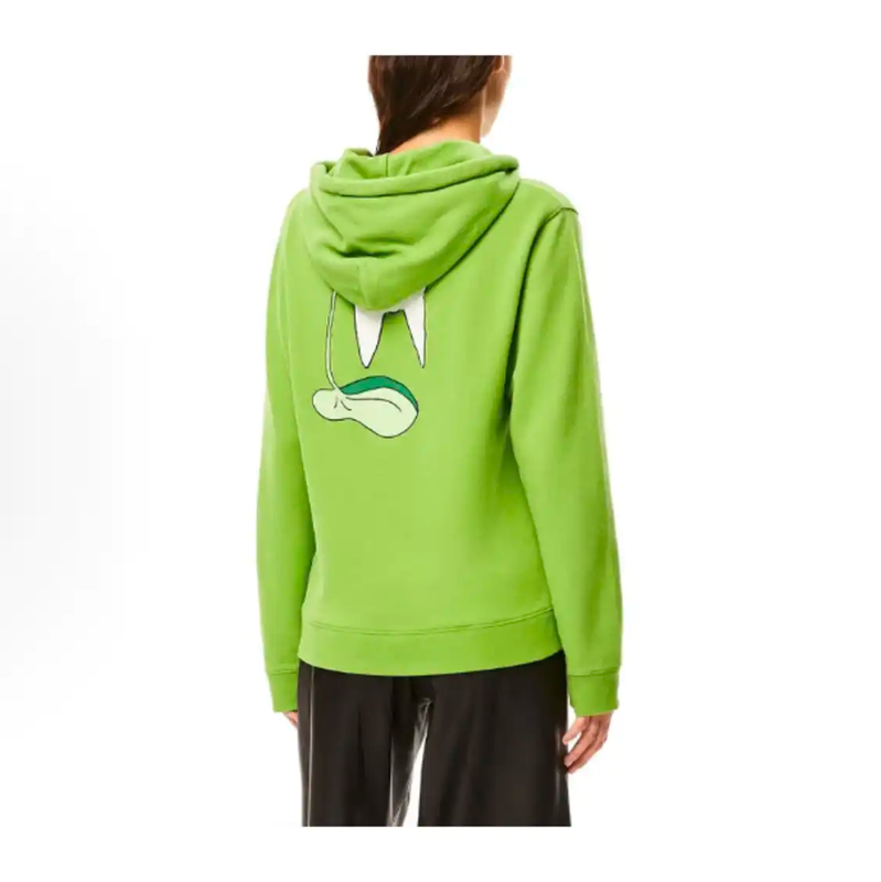 Loewe Green Cotton Long Sleeve Hoodie for Men 0089