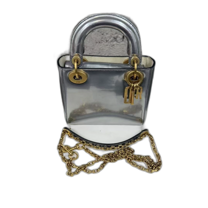 Dior Gray Patent Leather Handbag