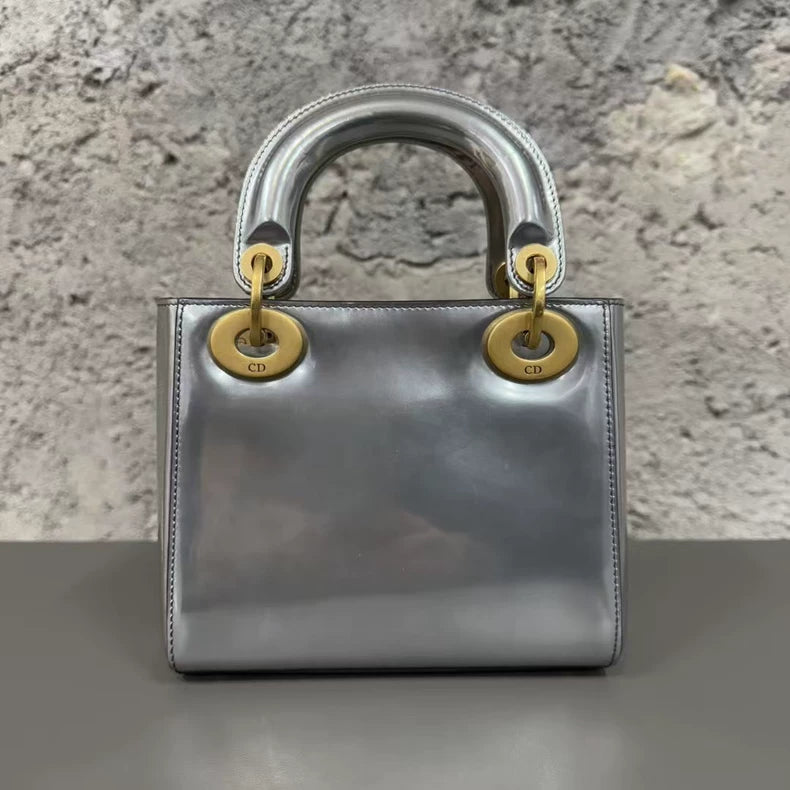 Dior Gray Patent Leather Handbag