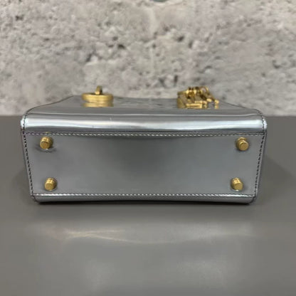 Dior Gray Patent Leather Handbag