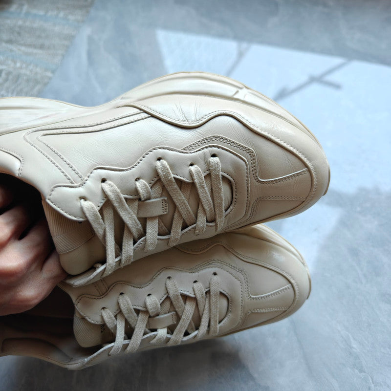 Gucci Rhython Leather Sneakers in Beige 0079