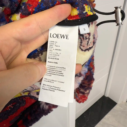 Loewe Red Wool Print Long Sleeve Jacket 0089