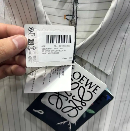 Loewe Men's Silk Embroidered Long Sleeve Shirt 0089