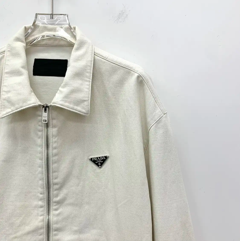 Prada Men's White Cotton Jacket Size L
