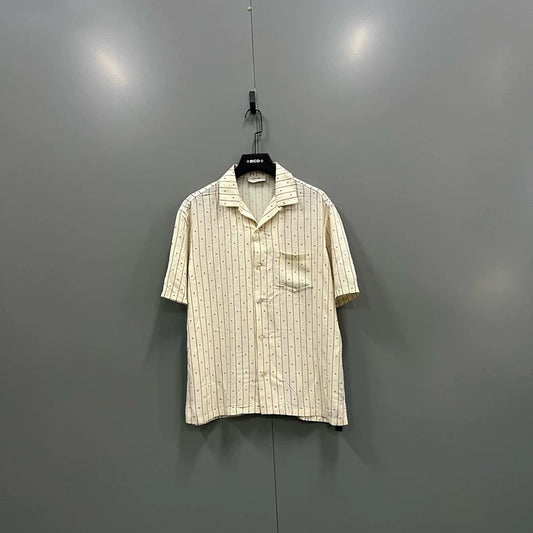 Celine Yellow Stripe Short Sleeve Shirt-yf