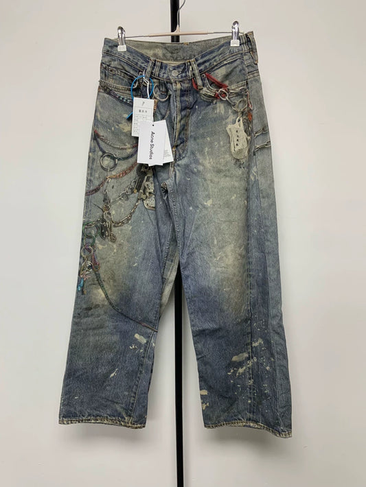 Acne Studios Baggy 3D Print Denim Jeans-yf