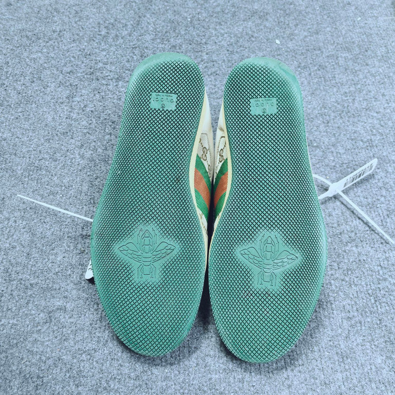 Gucci Screener Dirty Sneakers in Green and Beige 0079