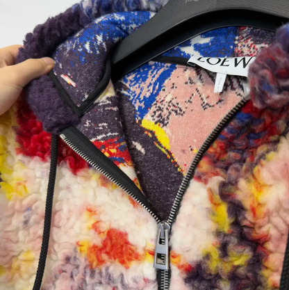 Loewe Red Wool Print Long Sleeve Jacket 0089