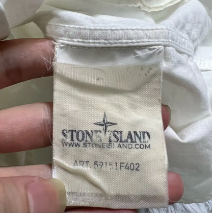 Stone Island White Long Sleeve Shirt for Men 0089