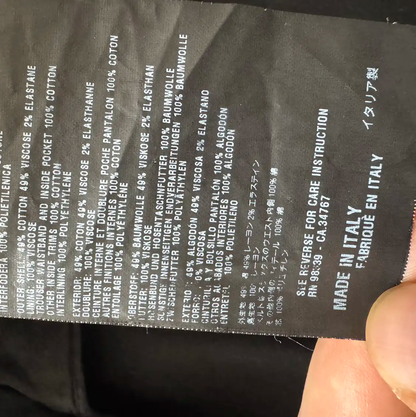 Prada Black Cotton Embroidered Logo Casual Pants