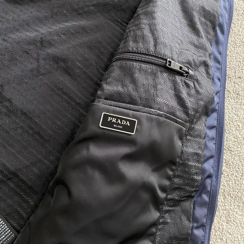 Prada Men's Navy Polyester Jacket Size L