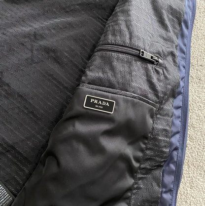 Prada Men's Navy Polyester Jacket Size L