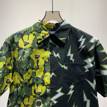 Prada Men's Colorful Short Sleeve Shirt