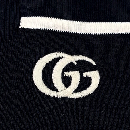 Gucci Black G-Embroidered Knit Cardigan