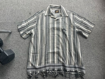 LOEWE Paula's Series Men's Gray Striped Shirt-yf