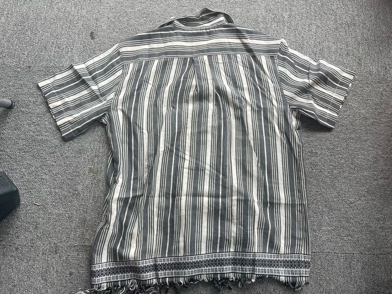 LOEWE Paula's Series Men's Gray Striped Shirt-yf