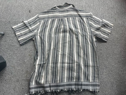 LOEWE Paula's Series Men's Gray Striped Shirt-yf