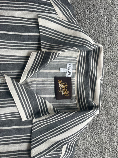 LOEWE Paula's Series Men's Gray Striped Shirt-yf