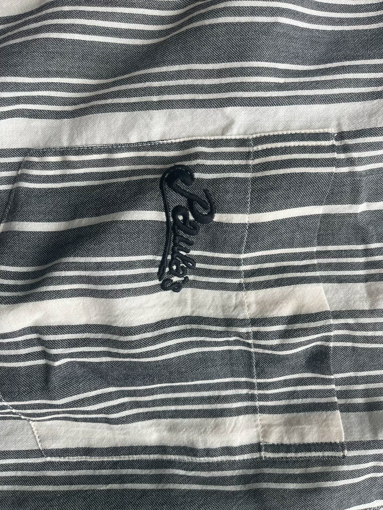 LOEWE Paula's Series Men's Gray Striped Shirt-yf