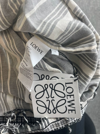 LOEWE Paula's Series Men's Gray Striped Shirt-yf