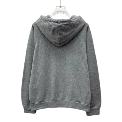 Celine Gray Hooded Sweatshirt with Logo