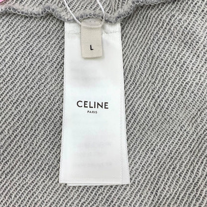 Celine Gray Hooded Sweatshirt with Logo