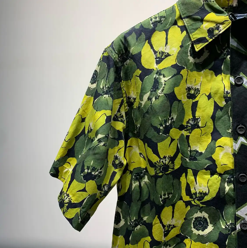 Prada Men's Colorful Short Sleeve Shirt