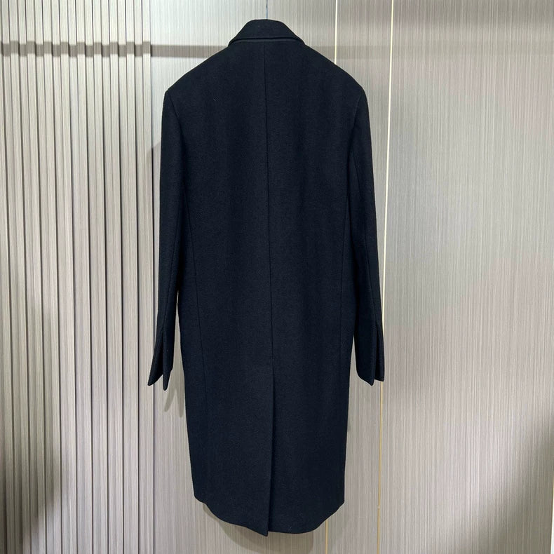 Bottega Veneta Black Wool Long Coat