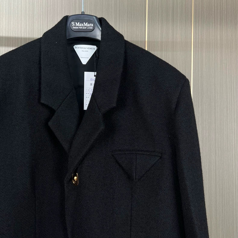 Bottega Veneta Black Wool Long Coat