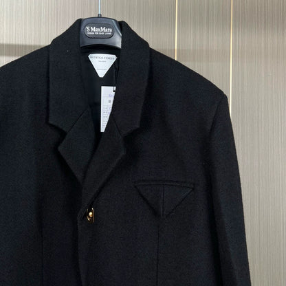 Bottega Veneta Black Wool Long Coat