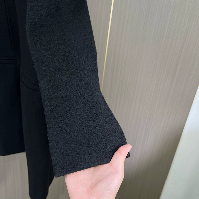 Bottega Veneta Black Wool Long Coat
