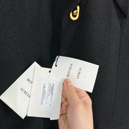 Bottega Veneta Black Wool Long Coat
