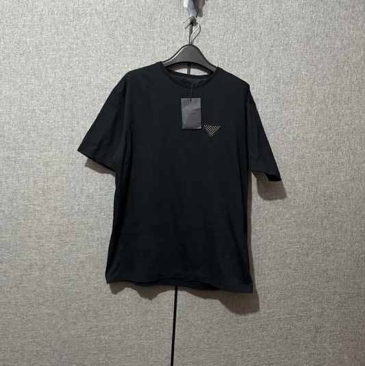 Prada Black Cotton Logo T-Shirt for Men