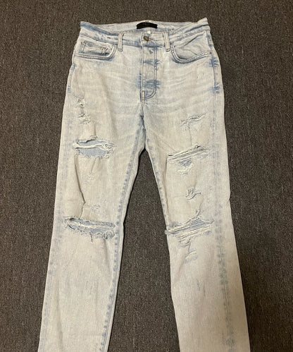 Amiri Distressed High-Stretch Denim Jeans-yf