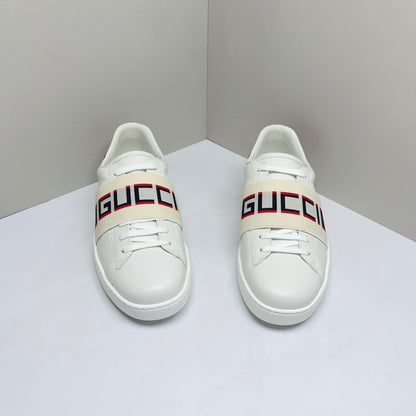 Gucci White Ace Leather Low-Top Fashion Sneakers 0079