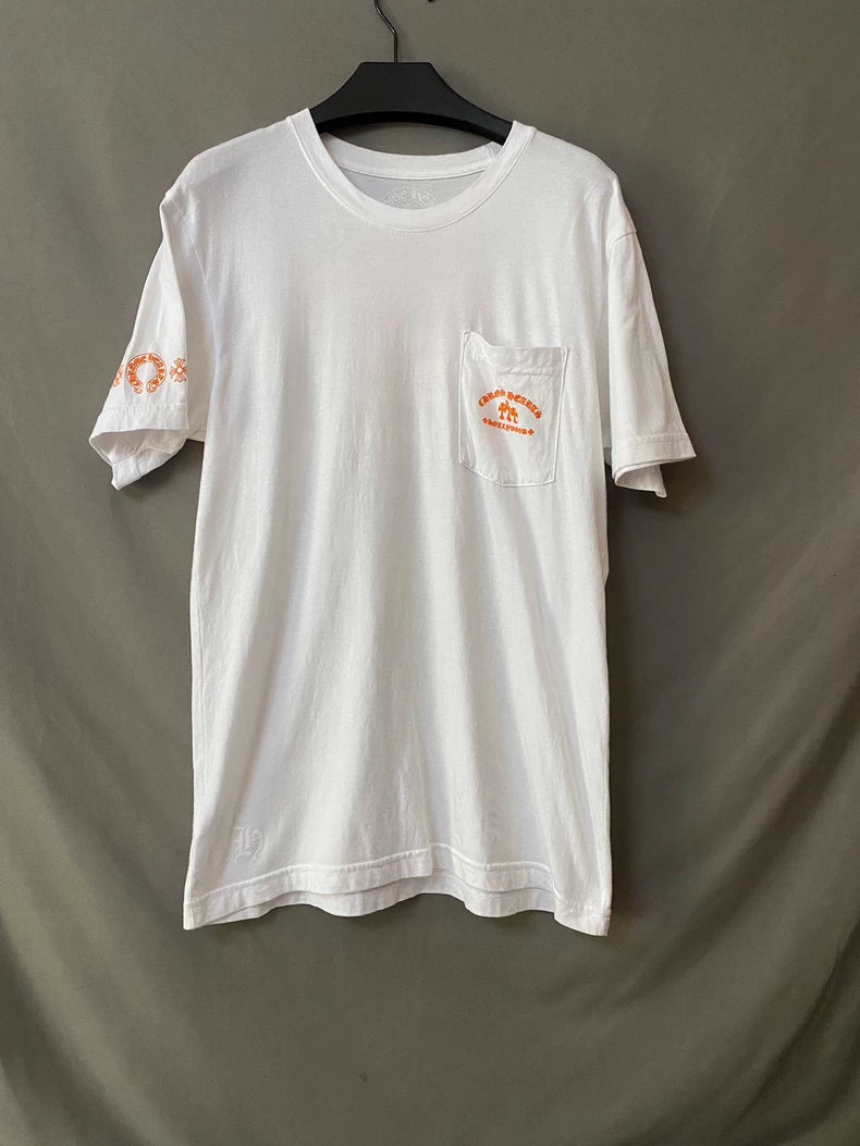 Chrome Hearts White Cross Print Short Sleeve Tee-yf