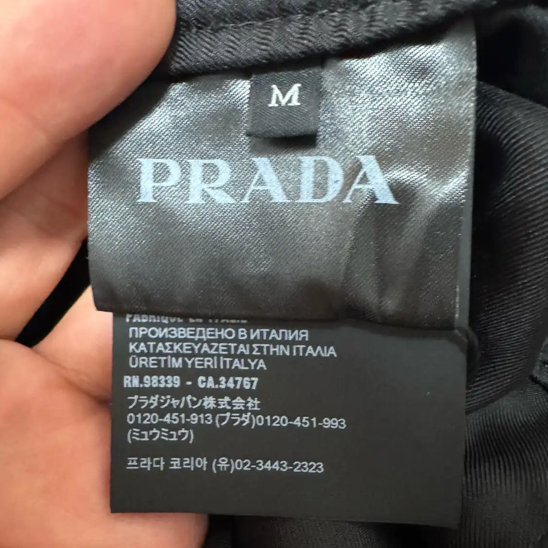 Prada Black Silk Logo Print Men's Shorts