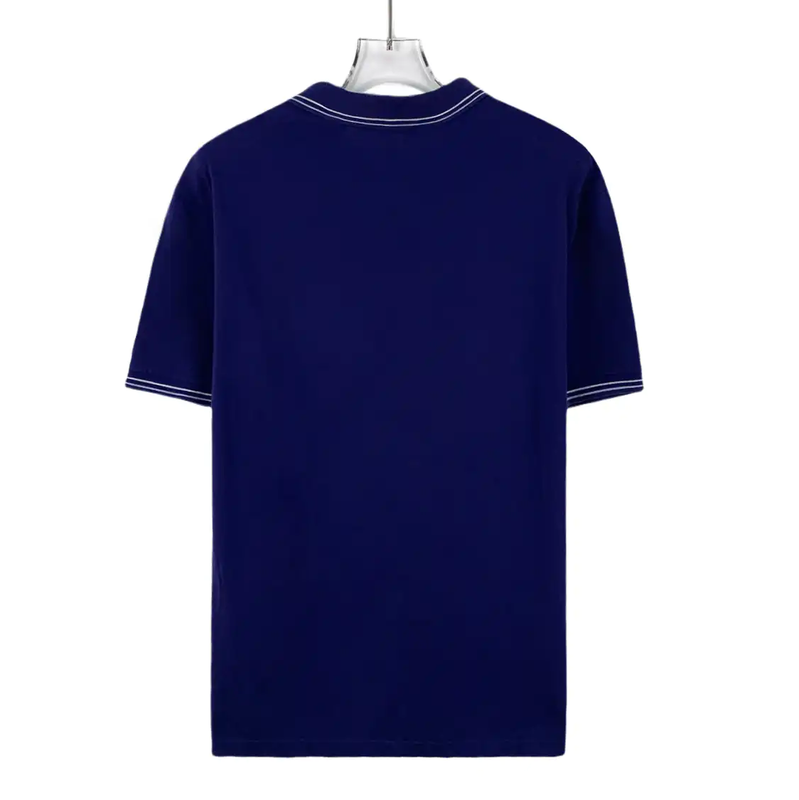 Prada Men's Cotton Polo Shirt in Deep Blue