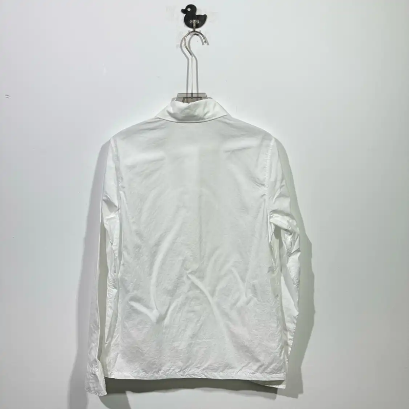 Prada White Silk Blend Long Sleeve Shirt