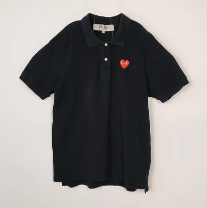 COMME des GARÇONS Black Cotton Men's Polo Shirt 0089