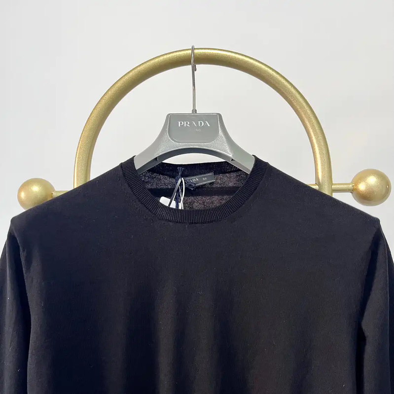 Prada Black Wool Long Sleeve Sweater XXL
