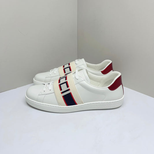 Gucci Ace Sneakers in White with Stripes 0079
