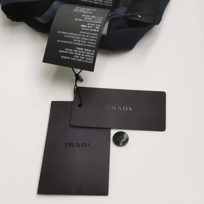 Prada Black Cotton Embroidered Logo Men's Shorts